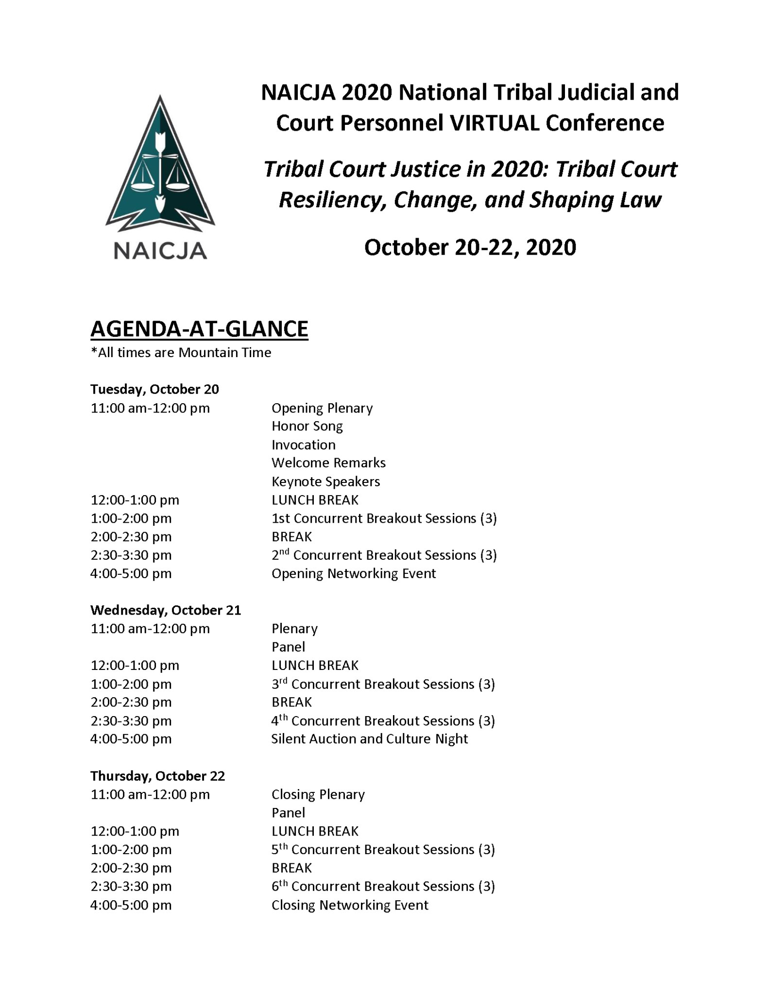 NAICJA 2020 Virtual Conference – National American Indian Court Judges ...